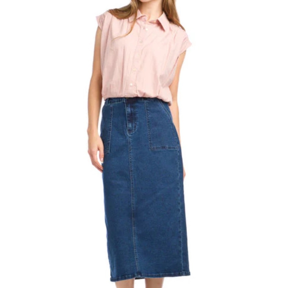 Classic Blue Denim Skirt